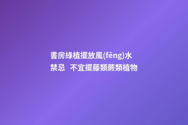 書房綠植擺放風(fēng)水禁忌   不宜擺藤類蕨類植物